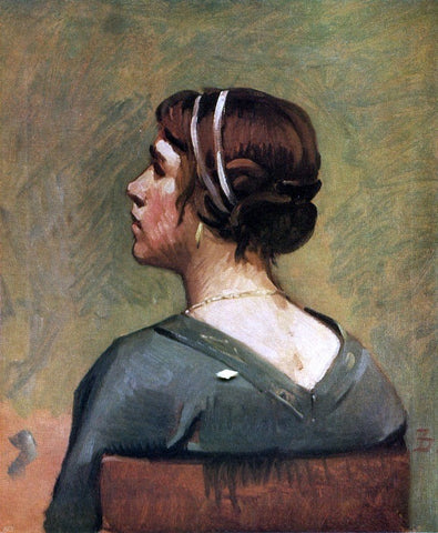  Frank Duveneck Head of a Young Woman - Hand Painted Oil Painting