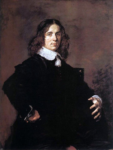  Frans Hals Portrait of a Seated Man Holding a Hat - Hand Painted Oil Painting