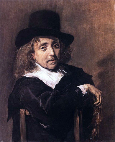  Frans Hals Seated Man Holding a Branch - Hand Painted Oil Painting