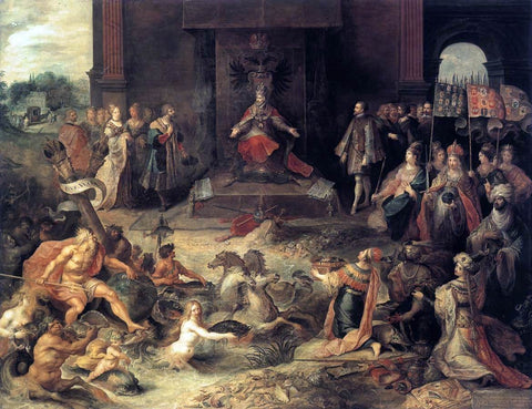  II Frans Francken Allegory on the Abdication of Emperor Charles V in Brussels, 25 October 1555 - Hand Painted Oil Painting