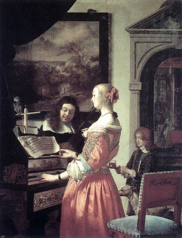  The Elder Frans Van  Mieris Duet - Hand Painted Oil Painting