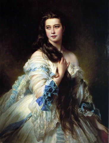  Franz Xavier Winterhalter Barbe Dmitrievna Mergassov, Madame Rimsky-Korsakov - Hand Painted Oil Painting
