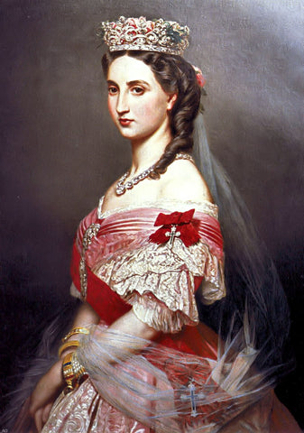  Franz Xavier Winterhalter Portrait of Charlotte of Belgium - Hand Painted Oil Painting