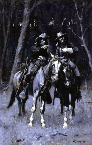  Frederic Remington Cheyenne Scouts Patrolling the Big Timber of the North Canadian, Oklahoma - Hand Painted Oil Painting