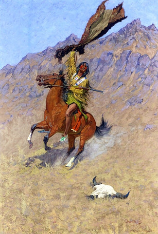  Frederic Remington The Signal (also known as If Skulls Could Speak) - Hand Painted Oil Painting