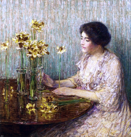  Frederick Childe Hassam Jonquils - Hand Painted Oil Painting
