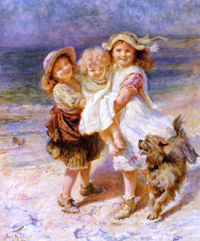  Frederick Morgan On the Beach - Hand Painted Oil Painting