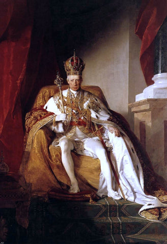  Friedrich Von Amerling Emperor Franz I of Austria in his Coronation Robes - Hand Painted Oil Painting