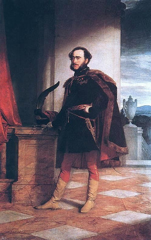  Friedrich Von Amerling Portrait of Count Istvan Szechenyi - Hand Painted Oil Painting