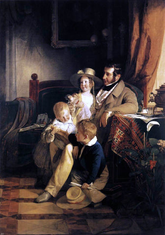  Friedrich Von Amerling Rudolf von Arthaber with his Children - Hand Painted Oil Painting