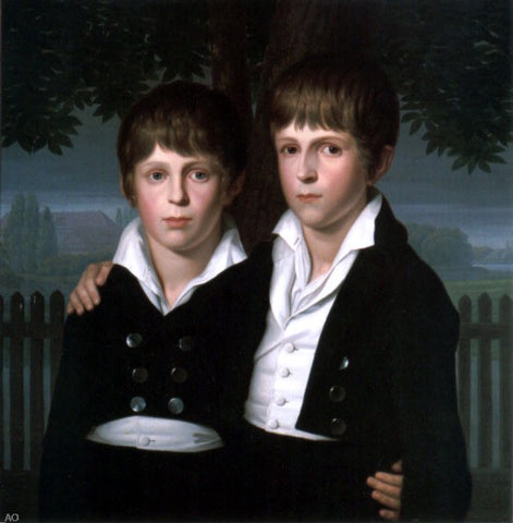  Friedrich Wilhelm Von Schadow Doppelbildnis Paul Und Max Von Mila, Im Hintergrand Schloss Bellevue - Hand Painted Oil Painting