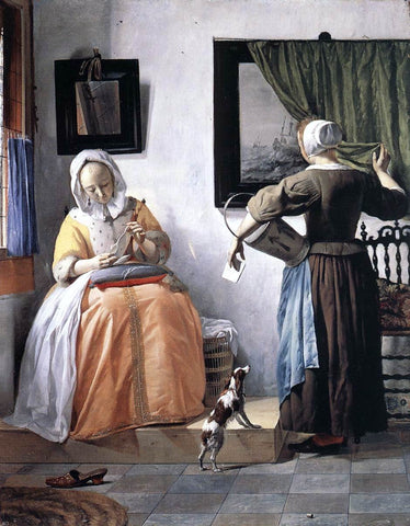  Gabriel Metsu Woman Reading a Letter - Hand Painted Oil Painting