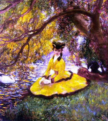  Gaston La Touche At the Riverbank - Hand Painted Oil Painting