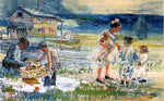  George Overbury Hart Picnic at the Beach - Hand Painted Oil Painting