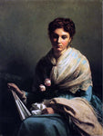  George Hetzel Portrait of Miss Helen Leslie Myers (Mrs. William Allen) - Hand Painted Oil Painting