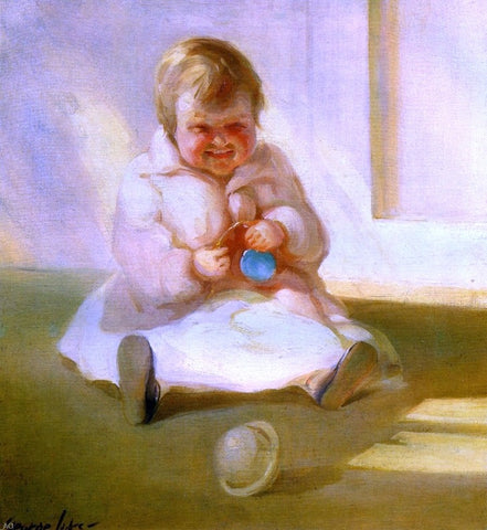  George Luks Child with a Toy - Hand Painted Oil Painting