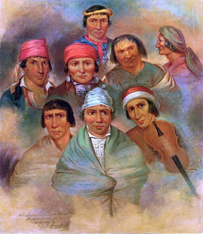  George Winter Eight Potawatomi Natives - Hand Painted Oil Painting