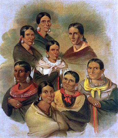  George Winter Eight Potawatomi Women - Hand Painted Oil Painting