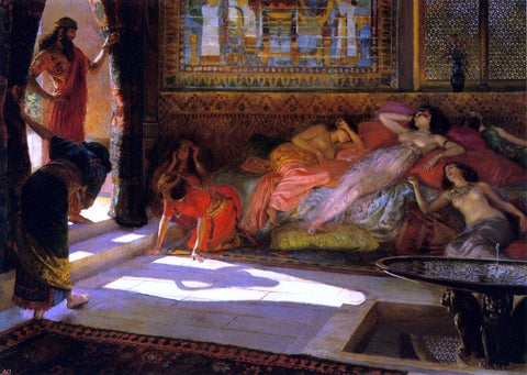  Georges Antoine Rochegrosse Nouvelle Arrivee au Hatem - Thebes XVIII Dynastie - Hand Painted Oil Painting