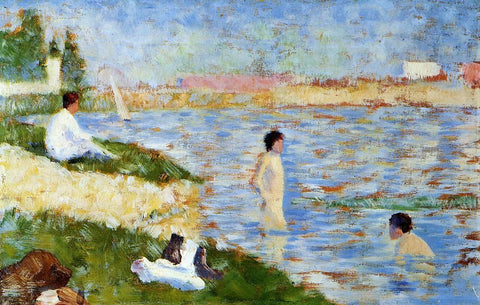  Georges Seurat Bathers in the Water - Hand Painted Oil Painting