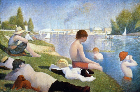  Georges Seurat Bathing at Asnieres - Hand Painted Oil Painting