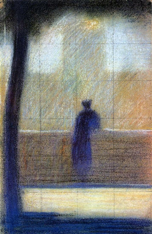  Georges Seurat Man Leaning on a Parapet - Hand Painted Oil Painting