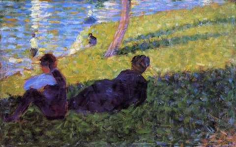  Georges Seurat Seated Man, Reclining Woman - Hand Painted Oil Painting