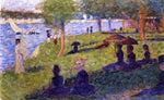  Georges Seurat Woman Fishing and Seated Figures - Hand Painted Oil Painting