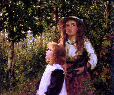  Gertrude Nellie Dixon Girls Gathering Firewood - Hand Painted Oil Painting