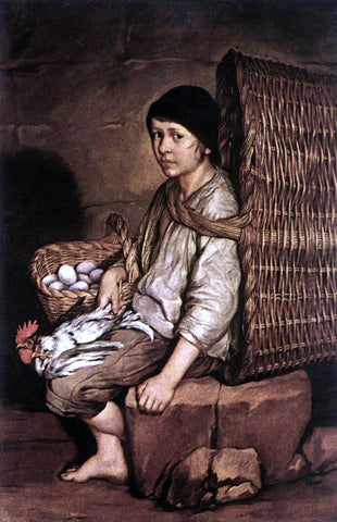  Giacomo Ceruti Boy with a Basket - Hand Painted Oil Painting