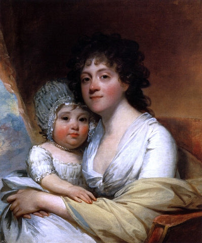  Gilbert Stuart Elizabeth Corbin Griffin Gatliff and Her Daughter Elizabeth - Hand Painted Oil Painting