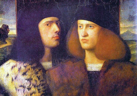  Giovanni Cariani Portrait of Two Young Men - Hand Painted Oil Painting