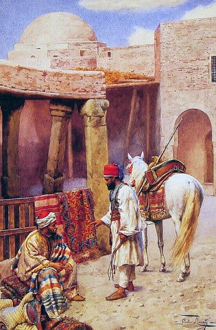  Giulio Rosati A Carpet Seller - Hand Painted Oil Painting