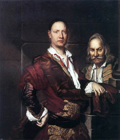  Giuseppe Vittore Fra Galgario  Ghislandi Portrait of Giovanni Secco Suardo and his Servant - Hand Painted Oil Painting