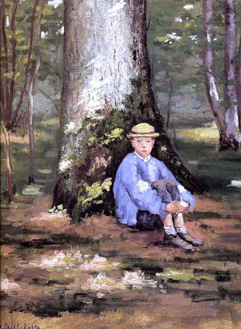  Gustave Caillebotte Yerres, Camille Daurelle Under an Oak Tree - Hand Painted Oil Painting