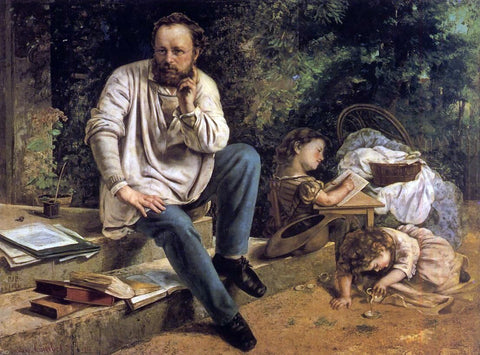  Gustave Courbet Portrait of P.J. Proudhon in 1853 - Hand Painted Oil Painting
