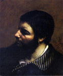  Gustave Courbet Self Portrait with Striped Collar - Hand Painted Oil Painting