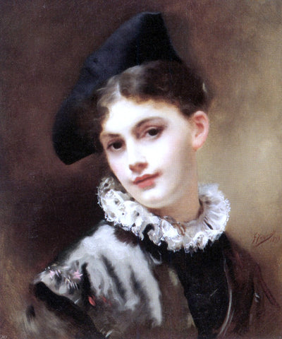  Gustave Jean Jacquet A Coquettish Smile - Hand Painted Oil Painting