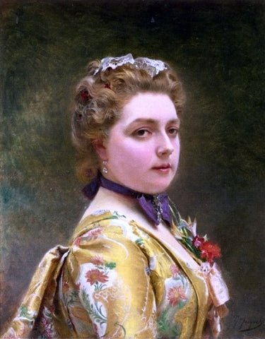  Gustave Jean Jacquet Portrait of a Lady - Hand Painted Oil Painting
