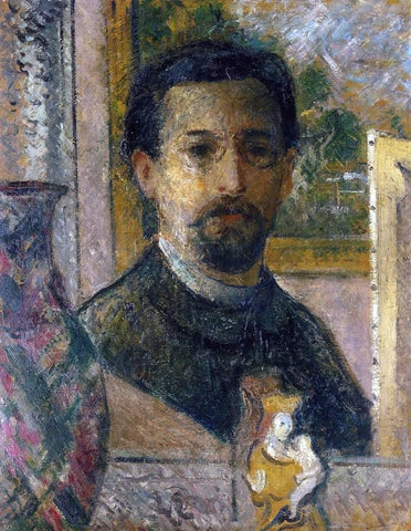  Gustave Loiseau Self Portrait with Statuette - Hand Painted Oil Painting