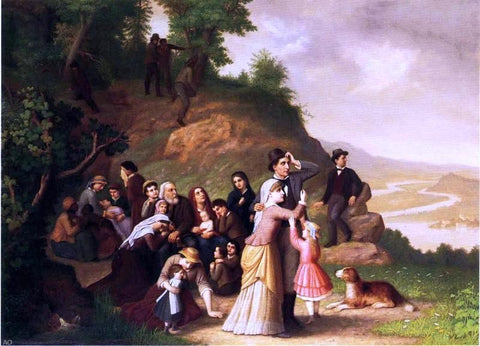  Hans Heinrich Bebie Harper's Ferry (also known as The Waiting Crowd) - Hand Painted Oil Painting