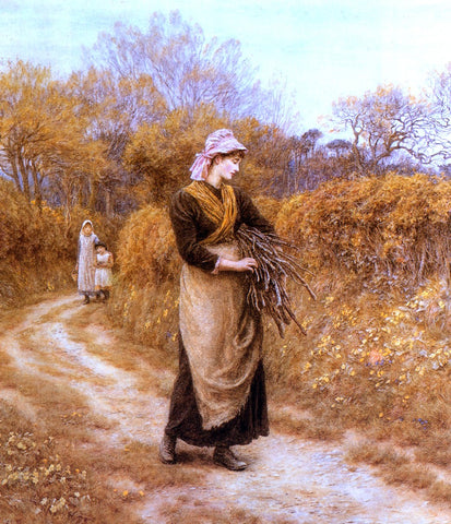  Helen Allingham Gathering Firewood - Hand Painted Oil Painting