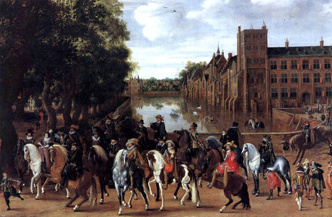  Hendrick Ambrosius Packx The Princes of Orange and Their Families Riding Out from the Buitenhof - Hand Painted Oil Painting