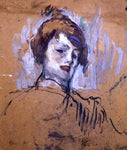  Henri De Toulouse-Lautrec Head of a Woman - Hand Painted Oil Painting