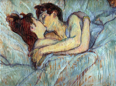  Henri De Toulouse-Lautrec In Bed: The Kiss - Hand Painted Oil Painting