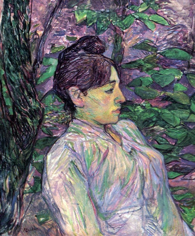  Henri De Toulouse-Lautrec Woman Seated in a Garden - Hand Painted Oil Painting