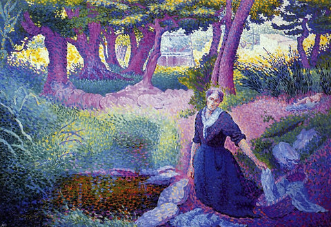  Henri Edmond Cross The Washerwoman - Hand Painted Oil Painting