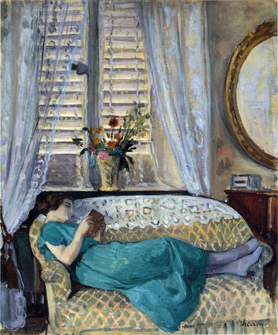  Henri Lebasque A Woman Reading - Hand Painted Oil Painting