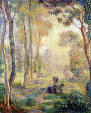  Henri Lebasque Child with Goat in the Pierrefonds Forest - Hand Painted Oil Painting