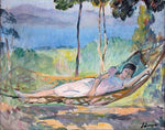  Henri Lebasque Girl in a Hammock in Cannes - Hand Painted Oil Painting